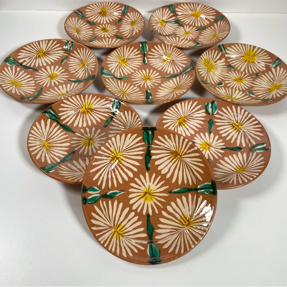 8 Vintage RedWare Plates